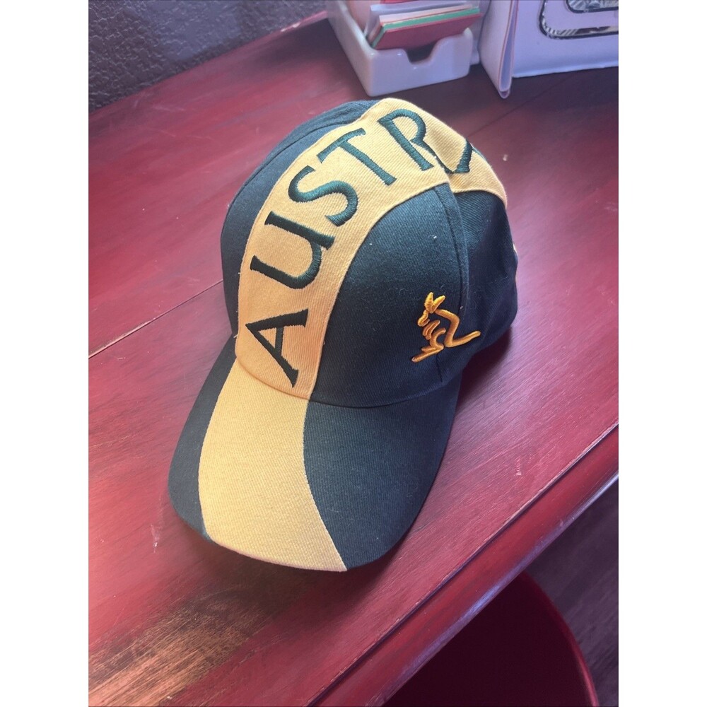 Baseball Cap Australia NWT! Green Yellow Embroidered Adjustable Strap